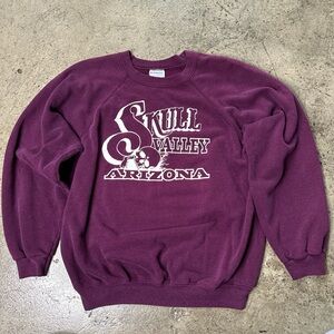 Vintage 90s skull valley crewneck sweatshirt burgundy size XL